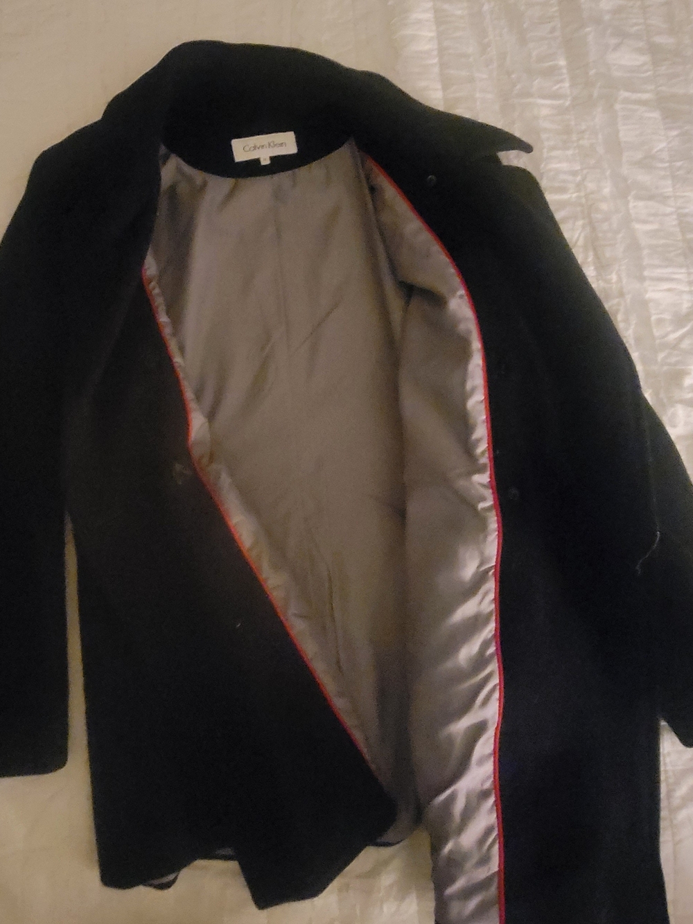 Calvin Klein Black Women's Pea Coat - Picture 2 of 3